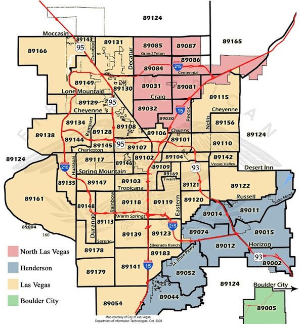 Detailed Las Vegas Zip Code Map Las Vegas Nevada State Usa Maps Vrogue