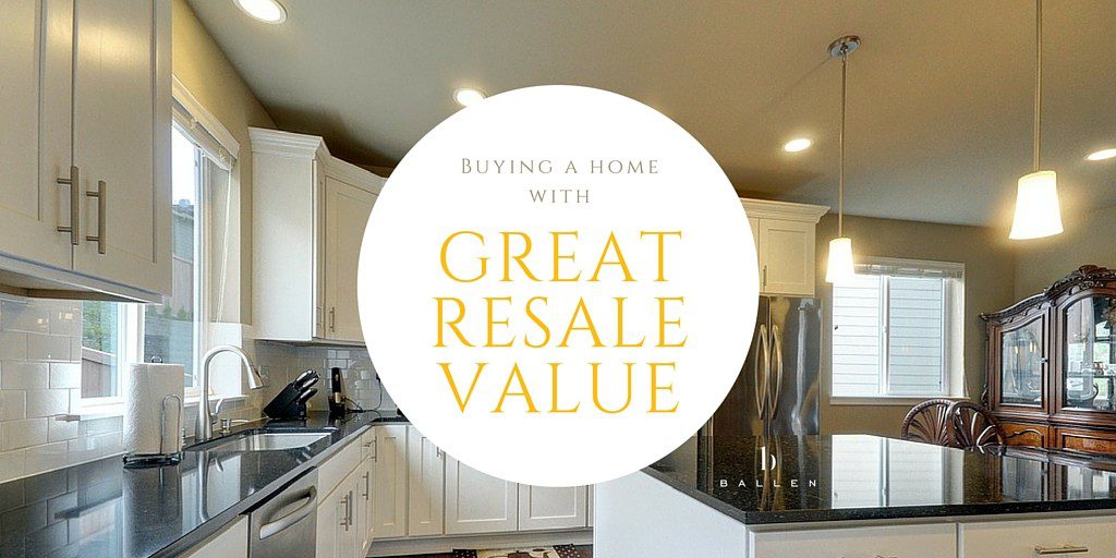 Kitchen with a circle that says Buying a home with great resale value