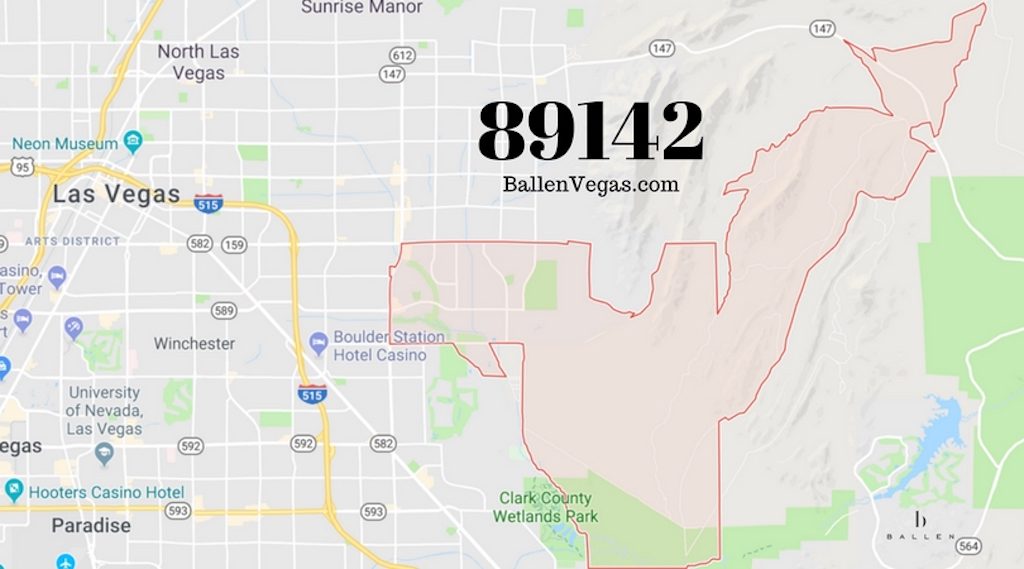 Las Vegas City Map with 89142 Zip Code outlined