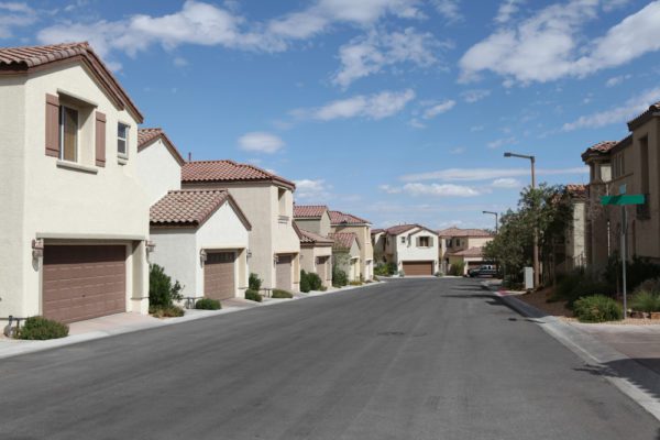 Neighborhood with houses close to each other in North Las Vegas