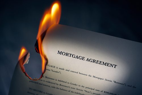 mortgage contract is on fire