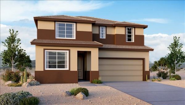Front of Orion Plan Model Home by Beazer Homes in San Gregorio