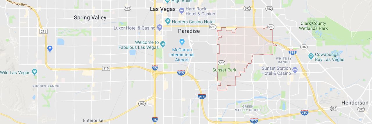 red boundaries show the 89120 zip code map on a las vegas city map