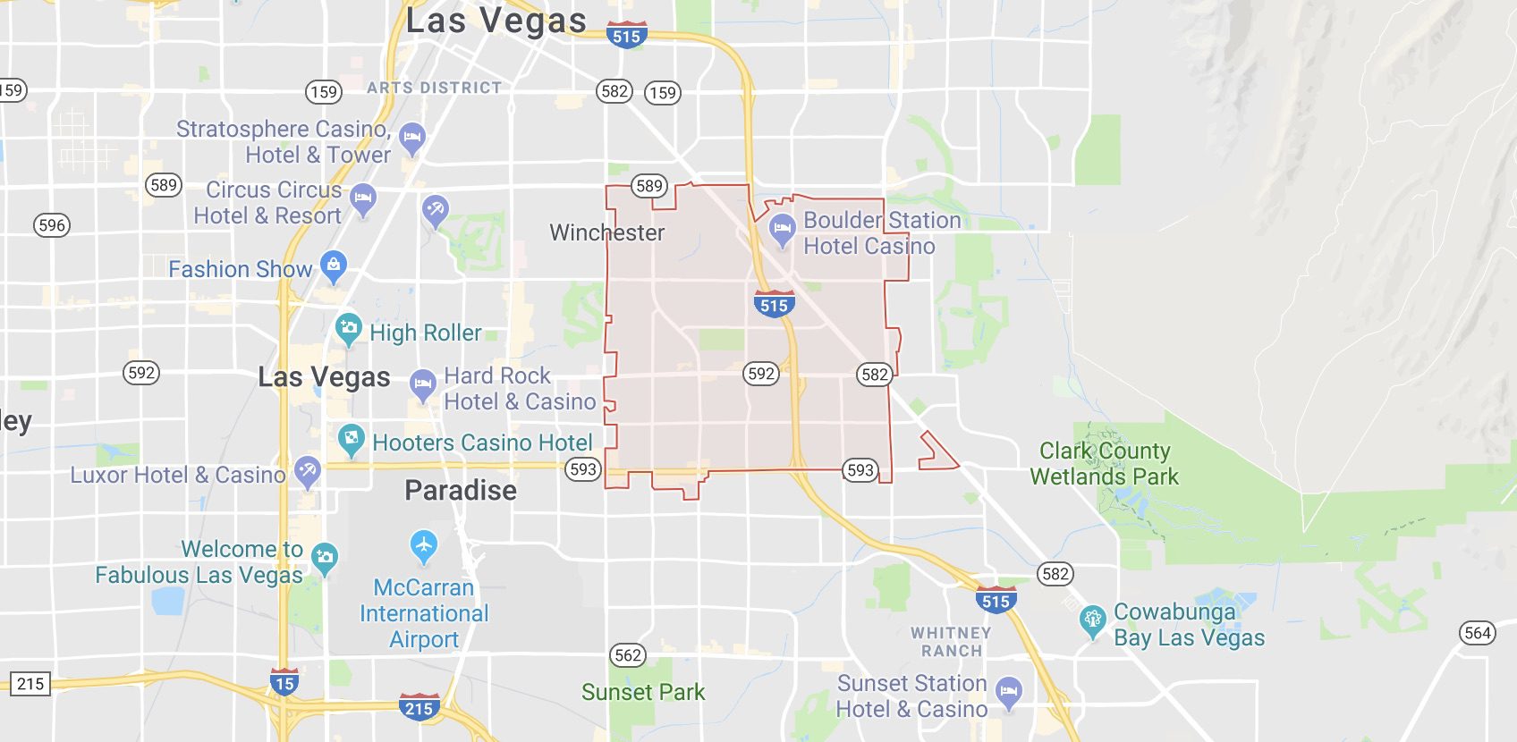 The south las vegas zip code 89121 is marked out in red on a Las Vegas city map