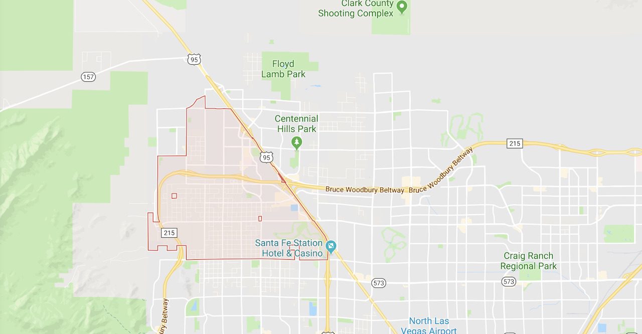 The Northwest Las Vegas Zip Code 89149 is outlined in a city map