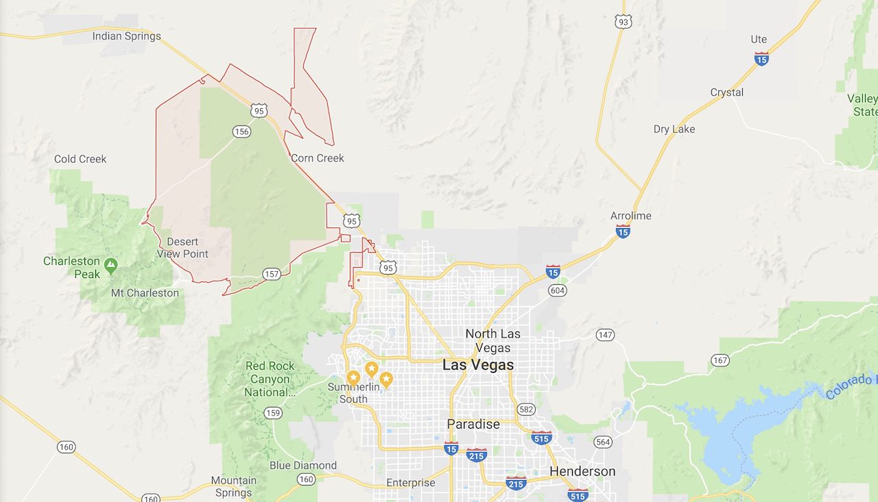 The NW las vegas zip code 89166 is outlined in red on a city map to show its boundaries