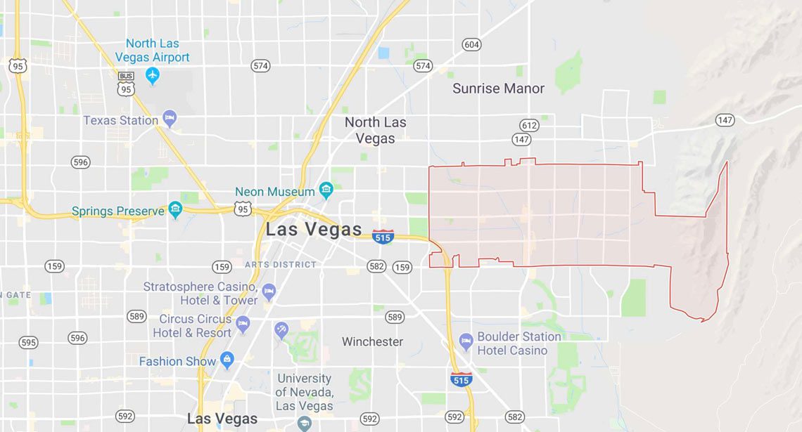 City Map of Las Vegas with 89110 Zip Code map outlined