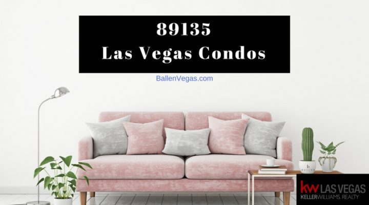 Pink Couch with grey and pink pillows, sign on the wall spells out 89135 las vegas condos Ballenvegas.com