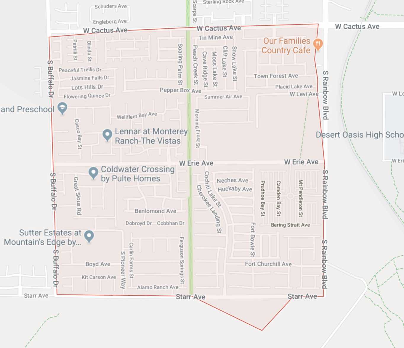 Las Vegas City Map with 89179 zip code boundaries outlined