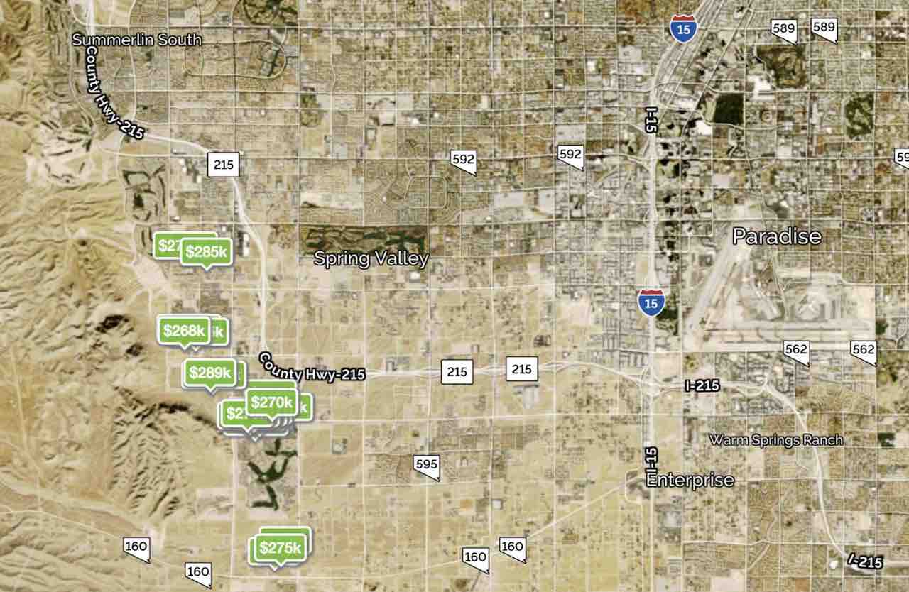 Homes for sale in 89148 with the summerlin zip code map