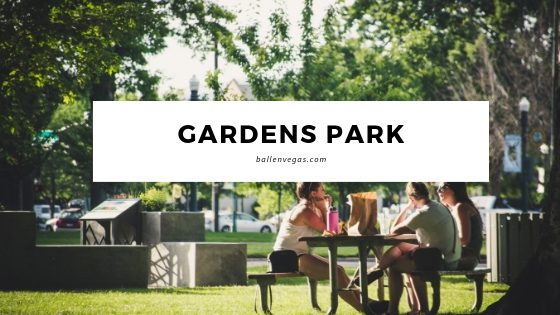 Gardens Park is in Summerlin at 10401 Garden Park Dr, Las Vegas, NV 89135 at Town Center between Desert Inn and Twain. It's in The Gardens Village in Summerlin.