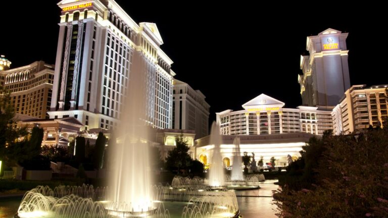 If you're looking for a luxurious pool experience in Las Vegas, the Garden of the Gods Pool Oasis at Caesars Palace is the perfect destination. With classical landscaping, Roman statues, and an 18-foot waterfall, this pool complex features seven different pool experiences, making it the ideal place to relax and soak up the sun.