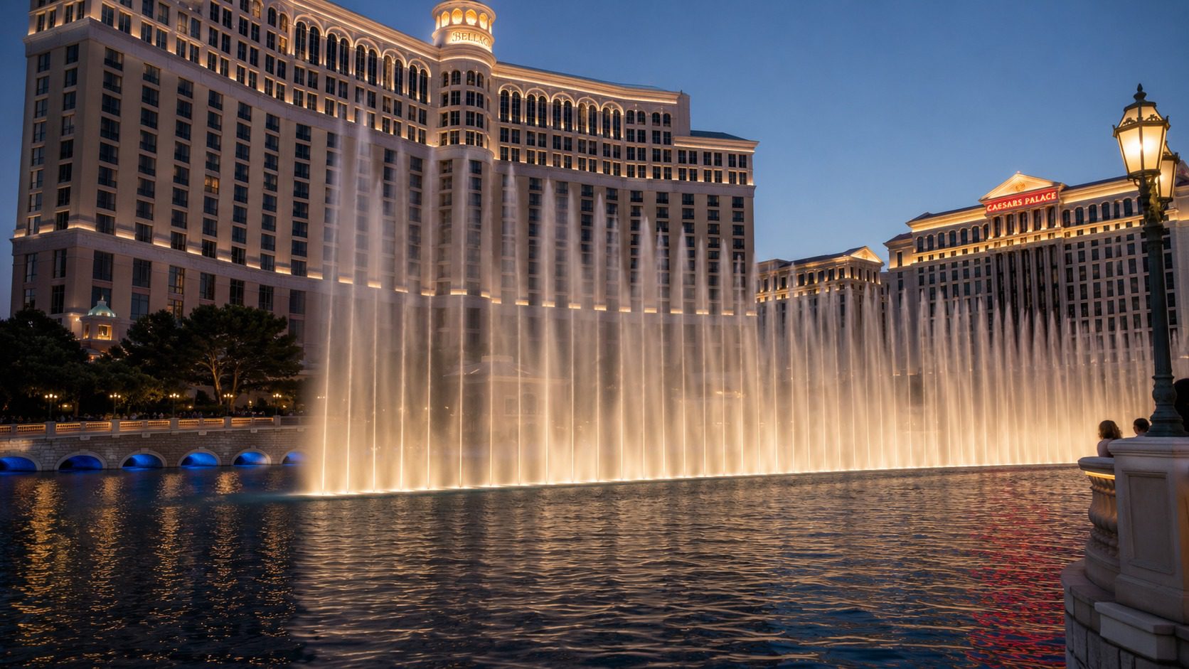 The Bellagio fountains on the Las Vegas Strip