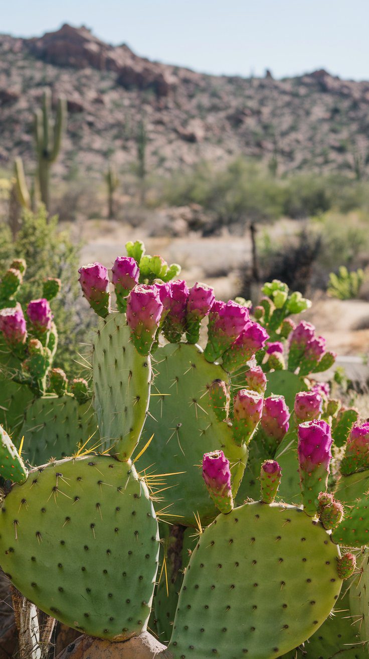 The prickly pear cactus is as practical as it is pretty. With its flat, paddle-shaped pads and bright, edible fruit, it’s a favorite among desert dwellers—human and animal alike. The fruit, known as “tuna,” is a treat that’s both sweet and refreshing.

Where to Find Them: Check out the trails at Lake Mead or Sloan Canyon.