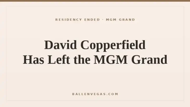 David Copperfield residency ended at the MGM Grand Las Vegas