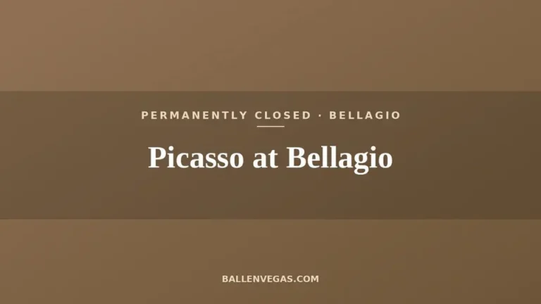 Picasso restaurant at Bellagio title card, permanently closed